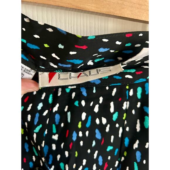 Vintage 100% Rayon Skirt with Confetti Pattern Size M/L| 80's 90's Style - Picture 7 of 8